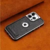 Unsichtbare, faltbare Handyhülle mit galvanisierter Lünette für iPhone 16 15 14 Plus 13 12 11 Pro Max, ultradünne PU-Lederhülle