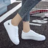 2024 frühling Herbst Frau Schuhe Mode Neue Frau PU Leder Schuhe Damen Atmungsaktive Nette Herz Wohnungen Casual Schuhe Weiß Sneaker 5