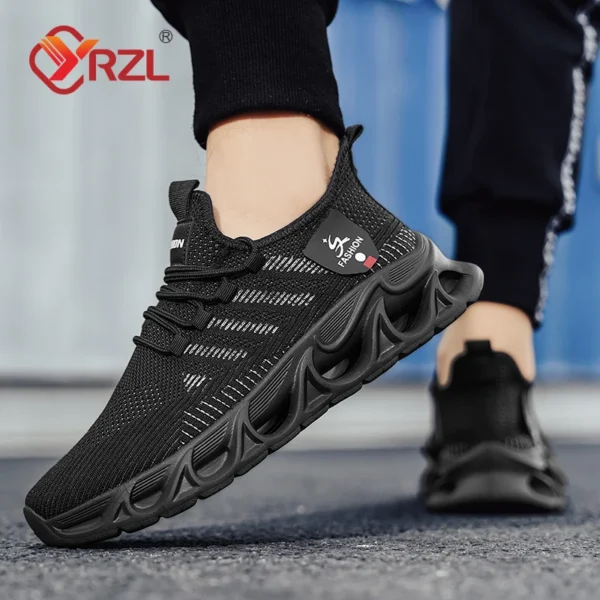 YRZL Herren Sportschuhe Atmungsaktive leichte Turnschuhe Outdoor Mesh Schwarz Laufschuhe Athletisch Jogging Tenis Wanderschuhe Mann 5