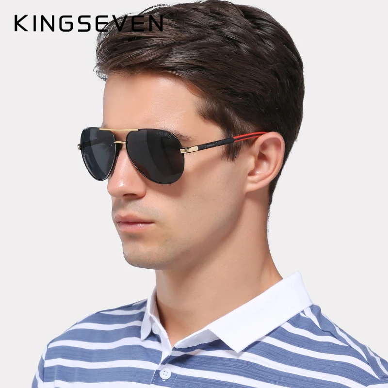 KINGSEVEN Männer Vintage Aluminium Polarisierte Sonnenbrille Klassische Marke sonnenbrille Beschichtung Objektiv Fahren Brillen Für Männer/Frauen 2