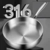 316 Edelstahl Bratpfanne Mini Pfannen 20cm Kochtopf Verwendung für Gas-und Induktion pfanne mit langem Griff flache Pfanne Woks 6