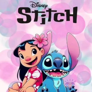 Stitch Lilo & Stitch 5D-Diamant-Malerei-Set zum Selbermachen, Diamant-Stickerei, Kreuzstich, handgefertigte Kunst, Geschenk, Basteln, Heimdekoration