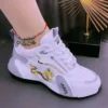 Damen-Designer-Turnschuhe, 2024, Sommer, Leder, wasserdicht, lässig, Sportschuhe, Damen, leicht, atmungsaktiv, rutschfest, Plateauschuhe 2