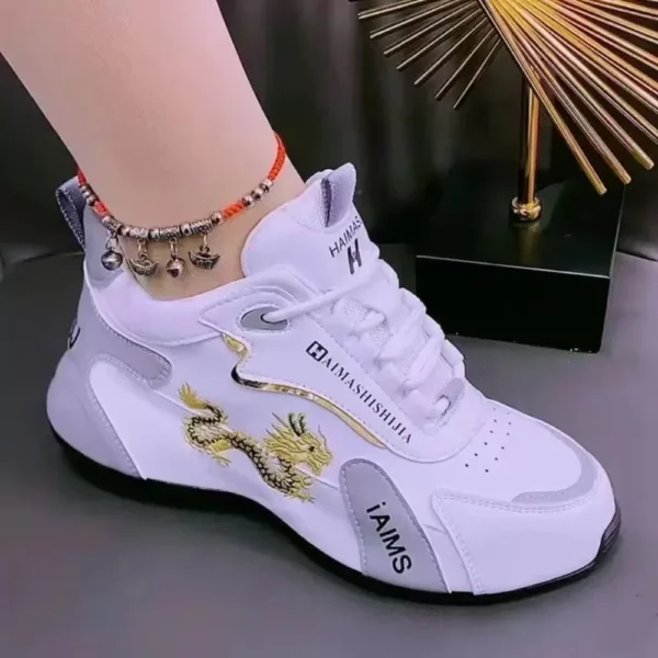 Damen-Designer-Turnschuhe, 2024, Sommer, Leder, wasserdicht, lässig, Sportschuhe, Damen, leicht, atmungsaktiv, rutschfest, Plateauschuhe 2