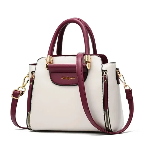 Mode Farbe Kontrast Handtasche, Nähte gestreifte Umhängetasche Damen elegante Büro & Arbeits tasche 6
