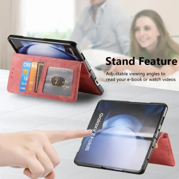 2-in-1 abnehmbare Reißverschlusskarten Solt Wallet Handyhülle für Samsung Galaxy Z Fold 6 5 4 3 Fold6 Fold5 Fold4 Fold3 5G Lederhülle 3