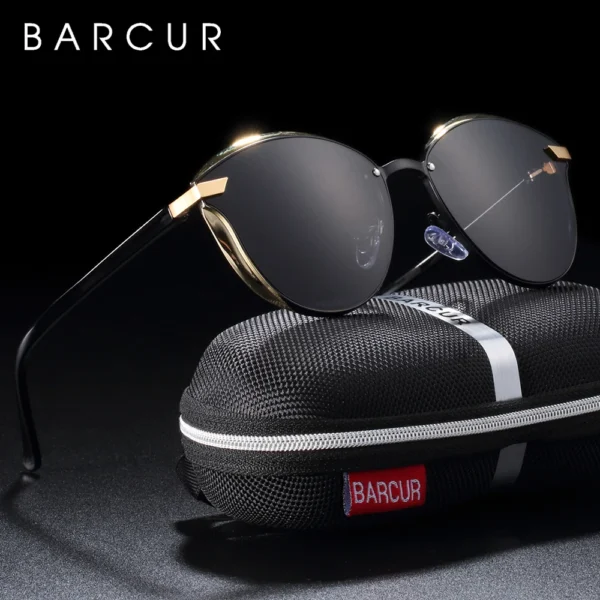 BARCUR Polarisierte Sonnenbrille Frauen Luxus Runde Sonne Glas für Frauen Damen Weibliche Schatten Lunette De Soleil Femme 3
