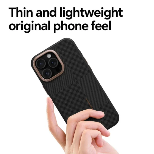 Für iPhone 15 16 Pro Max Hülle X-Level Kohlefasermuster Textur + TPU Anti-Fingerabdruck Anti-Fall-Schutz Rückseite 4