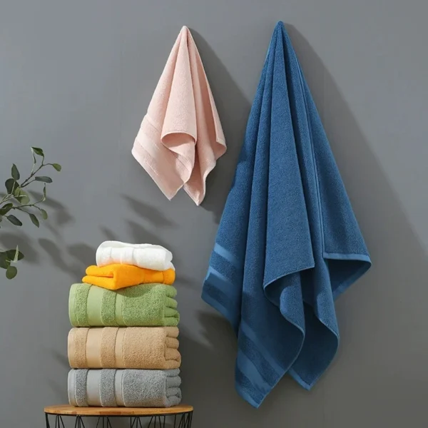 Dopamin-Handtuch-Set, Hand + Gesicht + Badetuch. Solides weißes, kaffeefarbenes, saugfähiges Strand-Talalla aus 100 % Baumwolle, 70 x 140 cm, für Hotel, Zuhause, Erwachsene, 3 Stück 5
