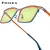 FONEX Titan-Sonnenbrille für Damen, neu im trendigen Markendesign, polarisierte Sonnenbrille, hochwertige japanische quadratische Farbtöne 85804