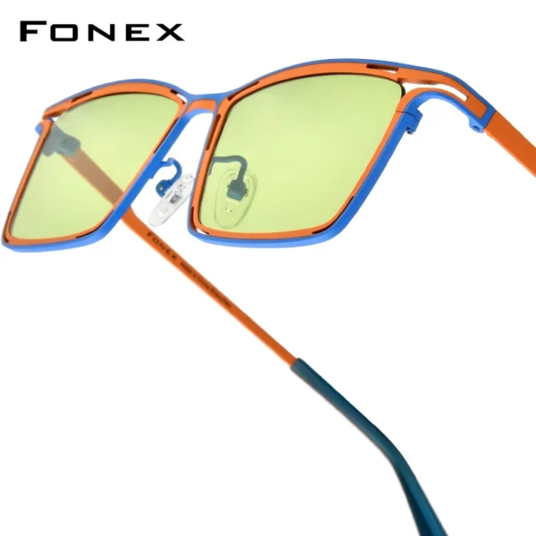 FONEX Titan-Sonnenbrille für Damen, neu im trendigen Markendesign, polarisierte Sonnenbrille, hochwertige japanische quadratische Farbtöne 85804