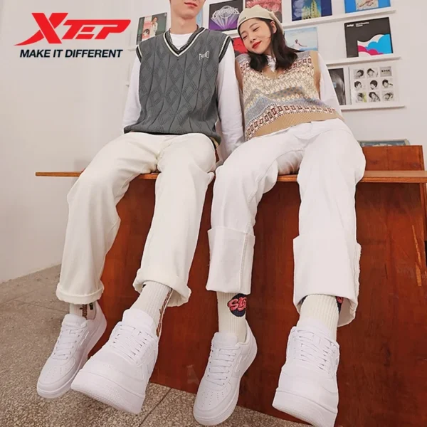 Xtep Damen-Skateboard-Schuhe, weiblich, Frühling, rutschfest, Damen-Wanderschuhe, weiß, schwarz, Haltbarkeit, gemütliche Turnschuhe 881218319851 3