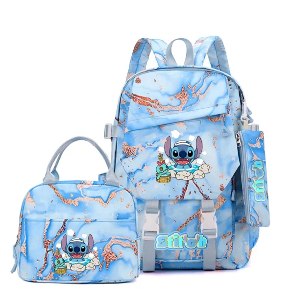 3-teiliger Stich-Rucksack, Federmäppchen, faltbare isolierte Kühltasche, Schultasche mit großem Fassungsvermögen, lässiger Tagesrucksack für den täglichen Gebrauch 5