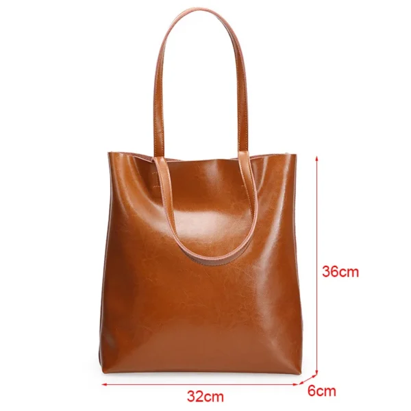 Kuh Leder Tasche Damen Echtes Leder Handtaschen Große Frauen Tasche Große Vintage Weibliche 2023 Büro Hand Schulter Taschen Für Frauen Tote 3