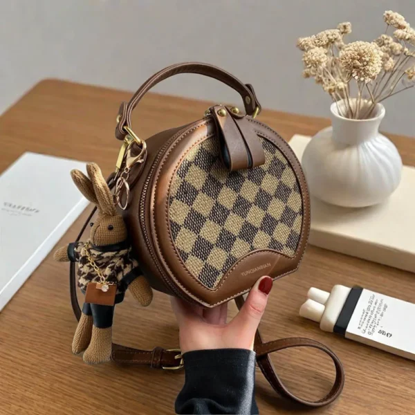 Damentasche für Damen, modisch, luxuriös, Designer-Reißverschluss, kleine Handtaschen für Damen, Leder, Orbicular-Umhängetasche, Trend-Anhänger