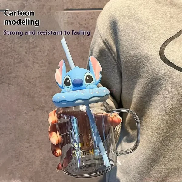 Cartoon Erdbeere Bär Judy Stich Stroh Glas 2025 Neue 480 ml Stroh Glas Büro Campus Mode Kawaii Glas Tasse Geschenk 5