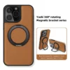 360 drehbarer Metallringständer Macsafe Magnetische Ledertasche für IPhone 15 14 13 12 11 16 Pro Max Plus 15Pro Magsafe Halterabdeckung 3