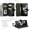 Busniess Zipper Wallet Case für Samsung Z Fold 5 4 3 Handyhülle für Samsung S23 Ultra S22 Plus S21 FE S20 12 A13 A53 A54 5G Hülle 2