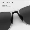 VEITHDIA Vintage Unisex Polarisierte Sonnenbrille Edelstahlrahmen Hochauflösende Nylonlinse UV400 Brillen für Männer/Frauen 8245 6