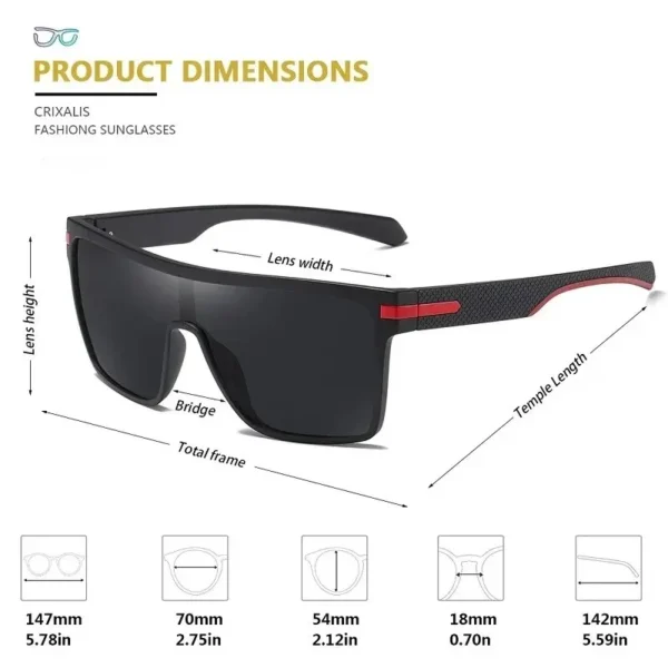 CRIXALIS Mode Polarisierte Sonnenbrille Für Männer Platz Übergroßen Anti Glare Fahrer Spiegel Sonnenbrille Frauen UV400 Brille Männlich 4