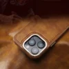 Für iPhone 16 15 14 13 12 Pro Max Plus Handyhülle Magnetisches kabelloses Laden Business Retro-Nähte Leder stoßfeste Abdeckung 4