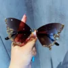 Luxus Diamant Schmetterling Sonnenbrille Frauen Marke Y2K Vintage Randlose Übergroße Sonnenbrille Damen Brillen 5