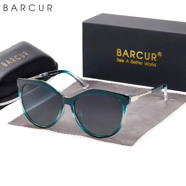 BARCUR Polarisierte Cat Eye Sonnenbrille Frauen Gradienten Runde Sonnenbrille für Frauen Oculos Lunette De Soleil Femme 6