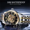 FORSINING 349 Luxuriöse manuelle mechanische Herrenuhr mit hohlem Zifferblatt, Silber, Gold, Schwarz, Edelstahl, Herren-Premiumuhr, Geschenk 4