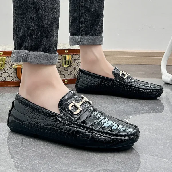 Hochwertige Schlangen leder Herren Slipper grün Luxus Herren Freizeit schuhe Komfort leichte Macasin Schuhe für Herren plus Größe 48 5