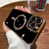 Für iPhone 15 Pro Max Luxus Magsafe Magnetische Beschichtung Rahmen Telefon Fall Für iPhone 11 12 13 14 15 16 plus Objektiv Schutzhülle