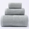 100 % Baumwolle, 3-teilig, hochwertiges Handtuch-Set, weiches, saugfähiges Badetuch, Gesichtstücher, kleines quadratisches Handtuch, für Zuhause, Hotel, Badezimmer 3