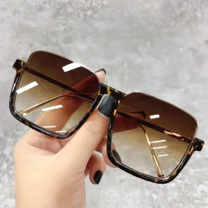 Sonnenbrille Damen 2025, Fahren, Reisen, großer quadratischer Rahmen, Luxus-Markendesign, Farbverlauf, Vintage-Sonnenbrille, Damen, Herren, Unisex