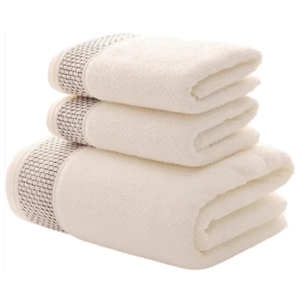 3 stücke Waffel Handtuch Set Haushalt Baumwolle Gesicht Handtuch Hand Bad Handtuch Bad Leinen Set Für Badezimmer 1 Bad Handtuch & 2 Handtücher Creme