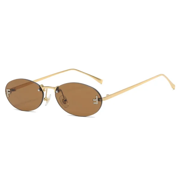 Mode große quadratische Sonnenbrille Frauen Luxusmarke Pilot klare Sonnenbrille weibliche übergroße halbe Rahmen Sonnenbrillen Brillen randlos 5