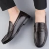 Echtes Leder Männer Schuhe Casual Männer Müßiggänger Atmungsaktive Büro Formale Schuhe Männer Designer Slip on Driving Schuhe Plus Größe 38-46 3