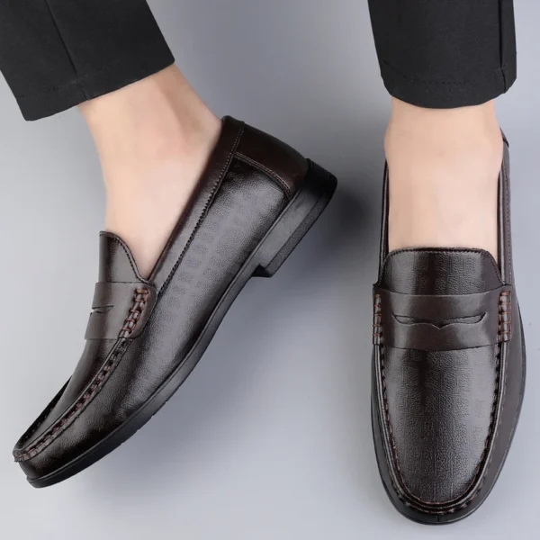 Echtes Leder Männer Schuhe Casual Männer Müßiggänger Atmungsaktive Büro Formale Schuhe Männer Designer Slip on Driving Schuhe Plus Größe 38-46 3