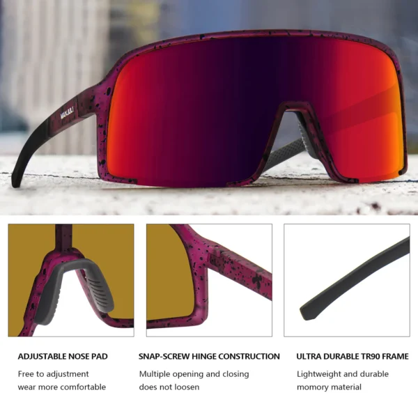 JULI Polarisierte Sonnenbrille für Männer und Frauen, winddicht, Outdoor-Sport, Radfahren, Laufen, UV400-Schutz, männliche Sonnenbrille 8133 5