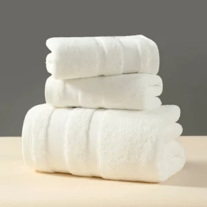 Dopamin-Handtuch-Set, Hand + Gesicht + Badetuch. Solides weißes, kaffeefarbenes, saugfähiges Strand-Talalla aus 100 % Baumwolle, 70 x 140 cm, für Hotel, Zuhause, Erwachsene, 3 Stück