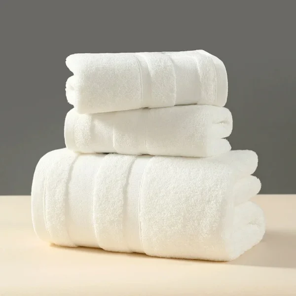 Dopamin-Handtuch-Set, Hand + Gesicht + Badetuch. Solides weißes, kaffeefarbenes, saugfähiges Strand-Talalla aus 100 % Baumwolle, 70 x 140 cm, für Hotel, Zuhause, Erwachsene, 3 Stück