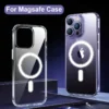 Hohe Qualität Klar Für Magsafe Drahtlose Lade Telefon Fall Für iPhone 16 15 14 13 11 Pro Max Magnetische Acryl stoßfest Abdeckung
