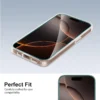Displayschutzfolie für iPhone 16e 16 Pro Max Plus, gehärtetes Glas, HD-Kristall, Glimmer, 9H, kratzfest, hochwertiges Aluminium 6