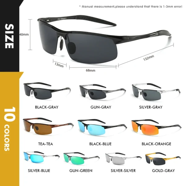 Aluminium Magnesium Polarisierte Sonnenbrille Männer Fahren Sonnenbrille Outdoor Sport Brille Braun Anti-Glare lentes de sol hombre 4