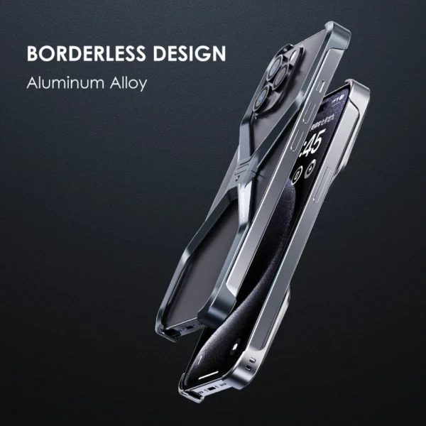 Luxuriöse randlose Aluminium-Handyhülle für iPhone 16 15 13 14 Pro Max, Metall X-Typ, abnehmbare Wärmeableitung, stoßfeste Abdeckung 3