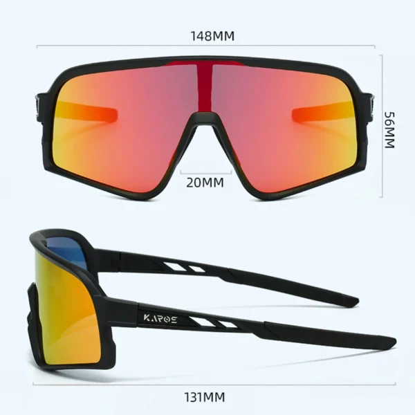 KAROS Polarisierte UV400-Fahrrad-Sonnenbrille für Männer und Frauen, winddicht, blendfrei, Sportbrille, Outdoor-Fahrrad-Reitbrille 4