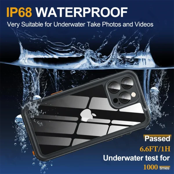 IP68 wasserdichte Hülle für iPhone 16 15 14 13 12 11 Pro Max XR XS Plus 2024 Metall Aluminium Schwimmen Telefon Luxus Unterwasser Abdeckung 2