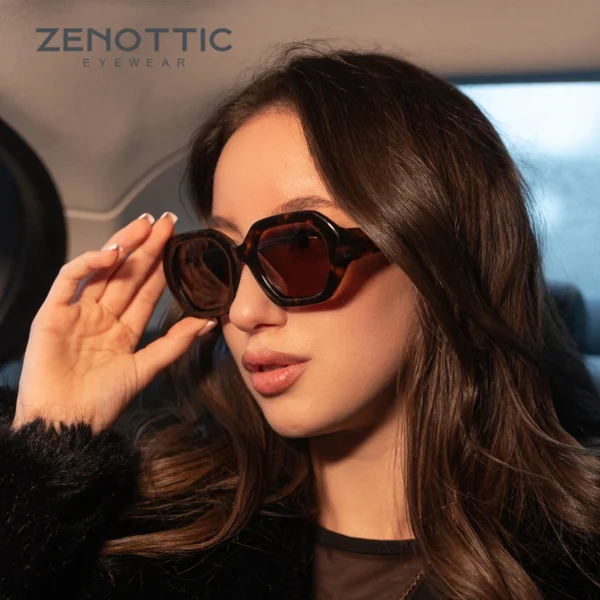 ZENOTTIC Damen-Sonnenbrille, Schmetterlings-Acetat, polarisiert, dicker Rahmen, UV400-Schutz, modische Sonnenbrille für Damen, Geschenk 2