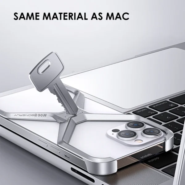 Luxuriöse randlose Aluminium-Handyhülle für iPhone 16 15 13 14 Pro Max, Metall X-Typ, abnehmbare Wärmeableitung, stoßfeste Abdeckung 4