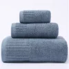 100 % Baumwolle, 3-teilig, hochwertiges Handtuch-Set, weiches, saugfähiges Badetuch, Gesichtstücher, kleines quadratisches Handtuch, für Zuhause, Hotel, Badezimmer 4
