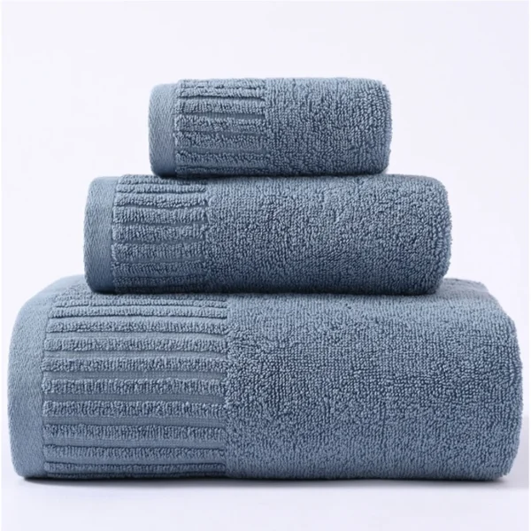 100 % Baumwolle, 3-teilig, hochwertiges Handtuch-Set, weiches, saugfähiges Badetuch, Gesichtstücher, kleines quadratisches Handtuch, für Zuhause, Hotel, Badezimmer 4