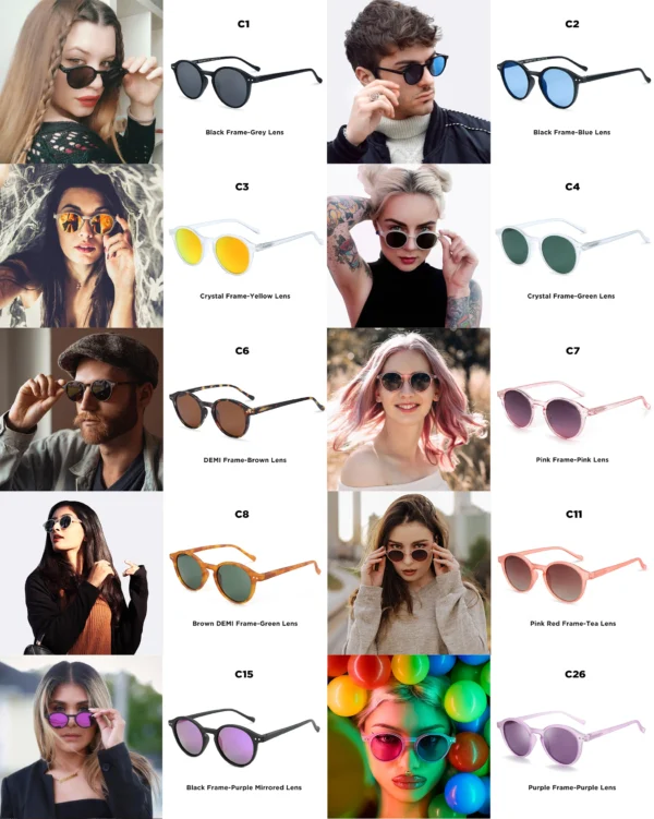 ZENOTTIC (S-Größe) Retro kreisförmige polarisierte Sonnenbrille 2024 2025, Herren Damen, Vintage, kleine runde Sonnenbrille, UV400-Brille 2